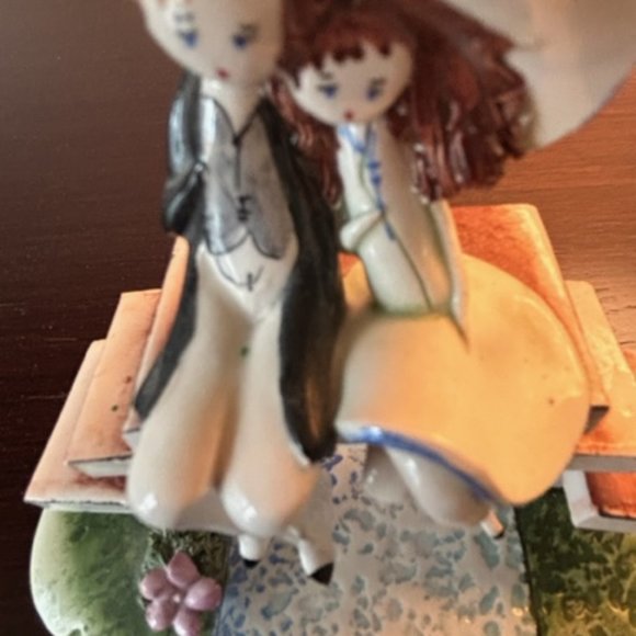 LINO ZAMPIVA MULTICOLORED PORCELAN FIGIRINE OF COUPLE IN LOVE - Picture 6 of 7